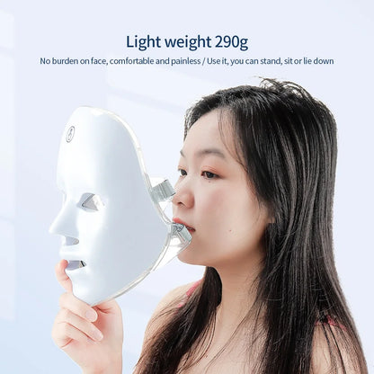 7 Colors LED Facial Mask with Neck Red Light Therapy