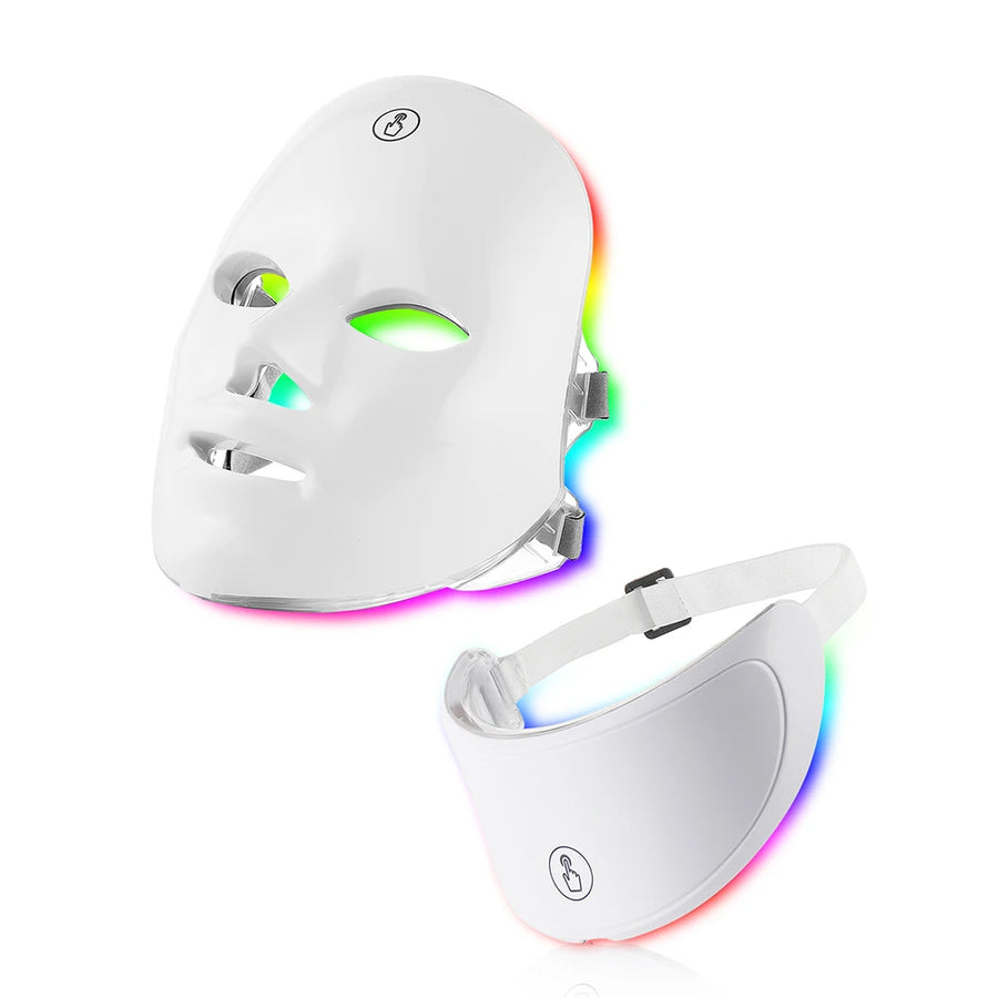 7 Colors LED Facial Mask with Neck Red Light Therapy