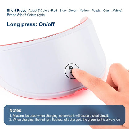 7 Colors LED Facial Mask with Neck Red Light Therapy