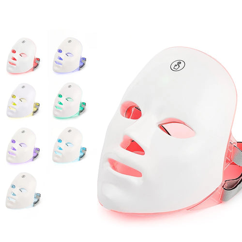 7 Colors LED Facial Mask with Neck Red Light Therapy