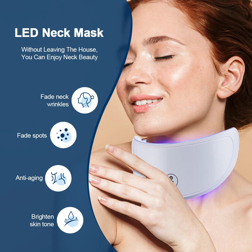 7 Colors LED Facial Mask with Neck Red Light Therapy