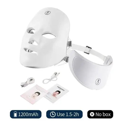 7 Colors LED Facial Mask with Neck Red Light Therapy